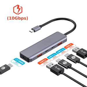 OEM 10Gbps USB3.2Gen2 <span class=keywords><strong>USB</strong></span> <span class=keywords><strong>C</strong></span> ฮับ5-in-1 Docking Station 100W PD Flash CHARGING <span class=keywords><strong>USB</strong></span>-A + <span class=keywords><strong>USB</strong></span>-<span class=keywords><strong>C</strong></span> สำหรับแล็ปท็อป MacBook pro/air - Product Image 2