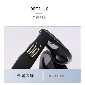 แว่นกันแดดทรงแคทอาย Little Red Book สำหรับผู้หญิง กรอบสีดำ PC ป้องกันรังสียูวี 400 แบบโพลาไรซ์ รุ่นที่ 3 ดีไซน์ช่วยให้ใบหน้าดูเรียว - Product Image 5