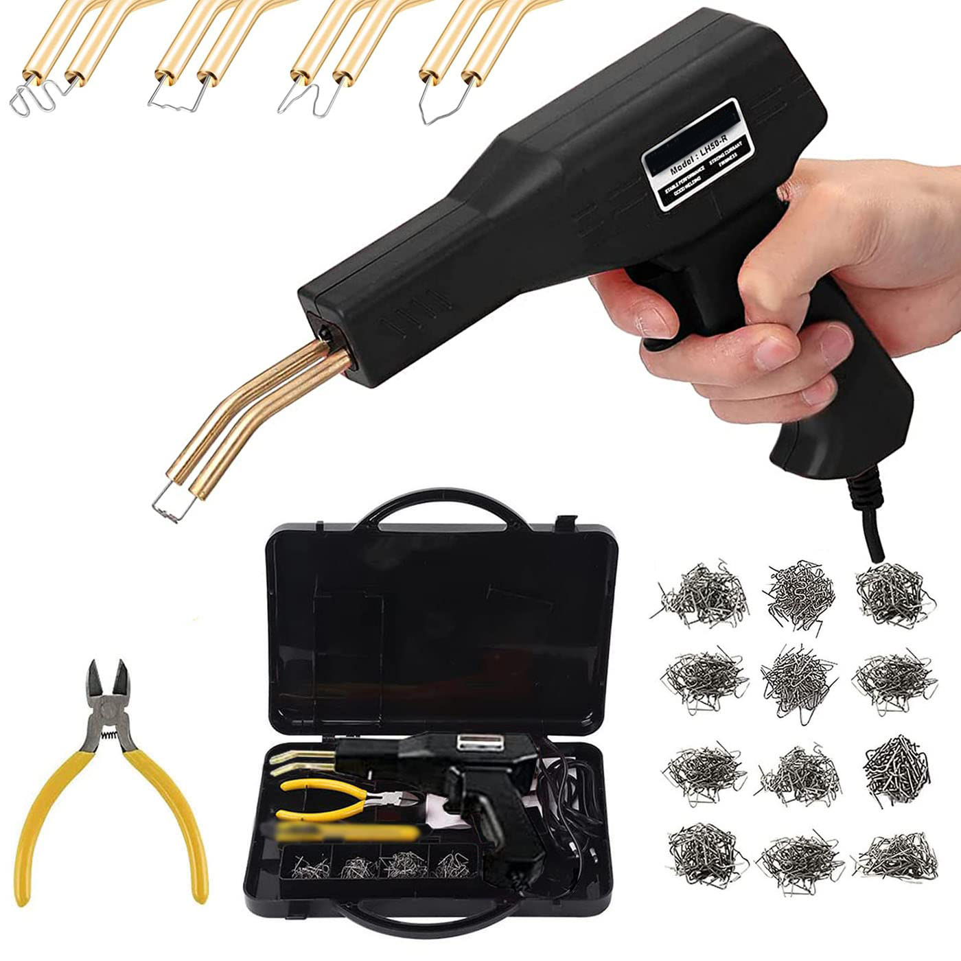 50 Вт горячий степлер автомобильный бампер пластиковый сварочный пистолет 200 скобы для ремонта кузова автомобиля точечный сварочный пистолет набор инструментов