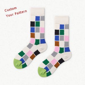 <span class=keywords><strong>Chaussettes</strong></span> florales mi-longues unisexes, style coréen, avec illustration abstraite de fleurs et motif urbain ludique, pour couples - Product Image 1