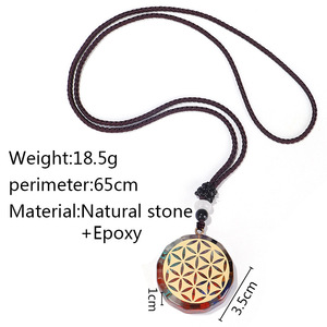 2023 <strong>OM</strong> Healing Orgonite Stone <strong>Pendants</strong> Amulet Jewelry Meditation Round Crystal Energy Bijoux Reiki Heal 7 Chakras Yoga Necklace - Product Image 6