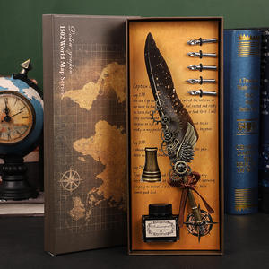 Set da 1 Penna Stilografica a Immersione per Calligrafia <span class=keywords><strong>Vintage</strong></span> con Inchiostro, Penna a Piuma Creativa per Scrittura Retrò, Forniture per Scuola e Ufficio - Product Image 6