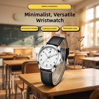 Montre à quartz ovale silencieuse pour homme, cadran à aiguilles écologique, boîtier en alliage de titane, idéale pour les examens et les environnements de test pour la rentrée scolaire