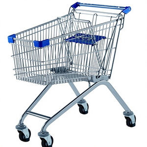 क्रोम प्लेटेड 100 एल यूरोपीय शैली सुपरमार्केट धातु ट्रॉली, 100 एल सुपरमार्केट शॉपिंग कार्ट ट्रॉली - Product Image 1