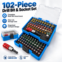 Kit d'accessoires de perçage professionnel OEM 102 pièces, jeu universel de mèches et embouts en acier S2 pour outils électriques (vente en gros)