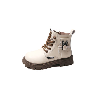 Chaussures d'hiver pour enfants, bottines chaudes doublées de polaire pour filles, bottes mignonnes à semelle en caoutchouc avec <span class=keywords><strong>strass</strong></span> et lapin, bottes à la mode pour enfants - Product Image 1