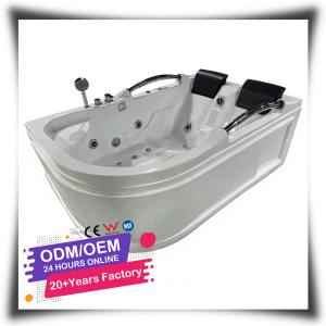Baignoire <span class=keywords><strong>spa</strong></span> à remous double HG 1,8 m <span class=keywords><strong>avec</strong></span> douche intégrée et barre d'appui de sécurité, baignoire autoportante moderne à jets - Product Image 1