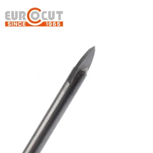 EUROCUT Flat Tip Glass Drill Bit Round Shank Sand Blast Drill Bit For Glass Tile Ceramic
