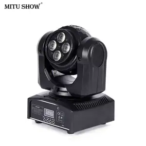 MITUSHOW lampu sorot portabel DJ 10W, lampu sorot Mini tak terbatas dua wajah, kontrol DMX panggung LED merah multiwarna