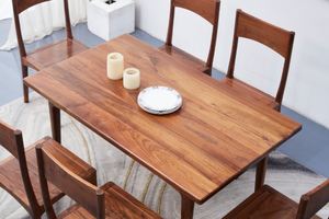 Ensemble <span class=keywords><strong>de</strong></span> <span class=keywords><strong>table</strong></span> à manger en bois massif <span class=keywords><strong>de</strong></span> noyer noir, style moderne minimaliste <span class=keywords><strong>de</strong></span> luxe, mobilier haut <span class=keywords><strong>de</strong></span> gamme pour la maison - Product Image 3