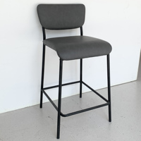 Tabouret de comptoir en métal et cuir au design moderne Chaise de bar pour îlot de cuisine, restaurant ou bar à l'extérieur