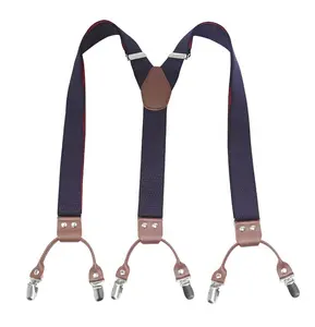 רצועות וקשתות יוקרתיות בצורת Y סט חגורה אלסטית ארוגה עם אביזרי גרב חגורות בד פוליאסטר אופנה עור