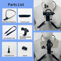Soporte Ligero y Ajustable para Teléfono con Montaje en el Cuello para Transmisión en Vivo/Deportes/Vlogging, Compatible con iPhone y GoPro, Manos Libres, Cámara con Vista en Primera Persona