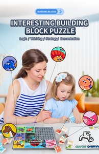 Halloween dinosaurus Natal laut nomor alfabet ruang beberapa tema Puzzle blok dengan papan gambar - Product Image 2