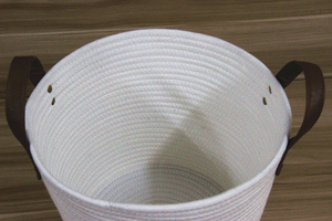 Grand ménage Ménage Corde de Coton Blanc Recyclé Paniers À Linge Stockage Grande Toile De Jute Panier - Product Image 4