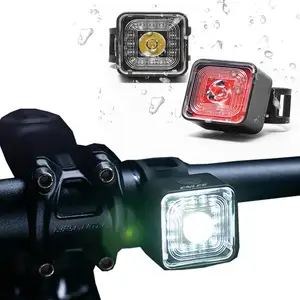 Harga grosir set lampu sepeda gunung, lampu depan belakang sepeda LED isi ulang