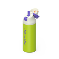 Bouteille d'eau isotherme en acier inoxydable 18/8 avec un couvercle, deux modes de consommation (direct et avec paille), sans BPA, gourde de sport