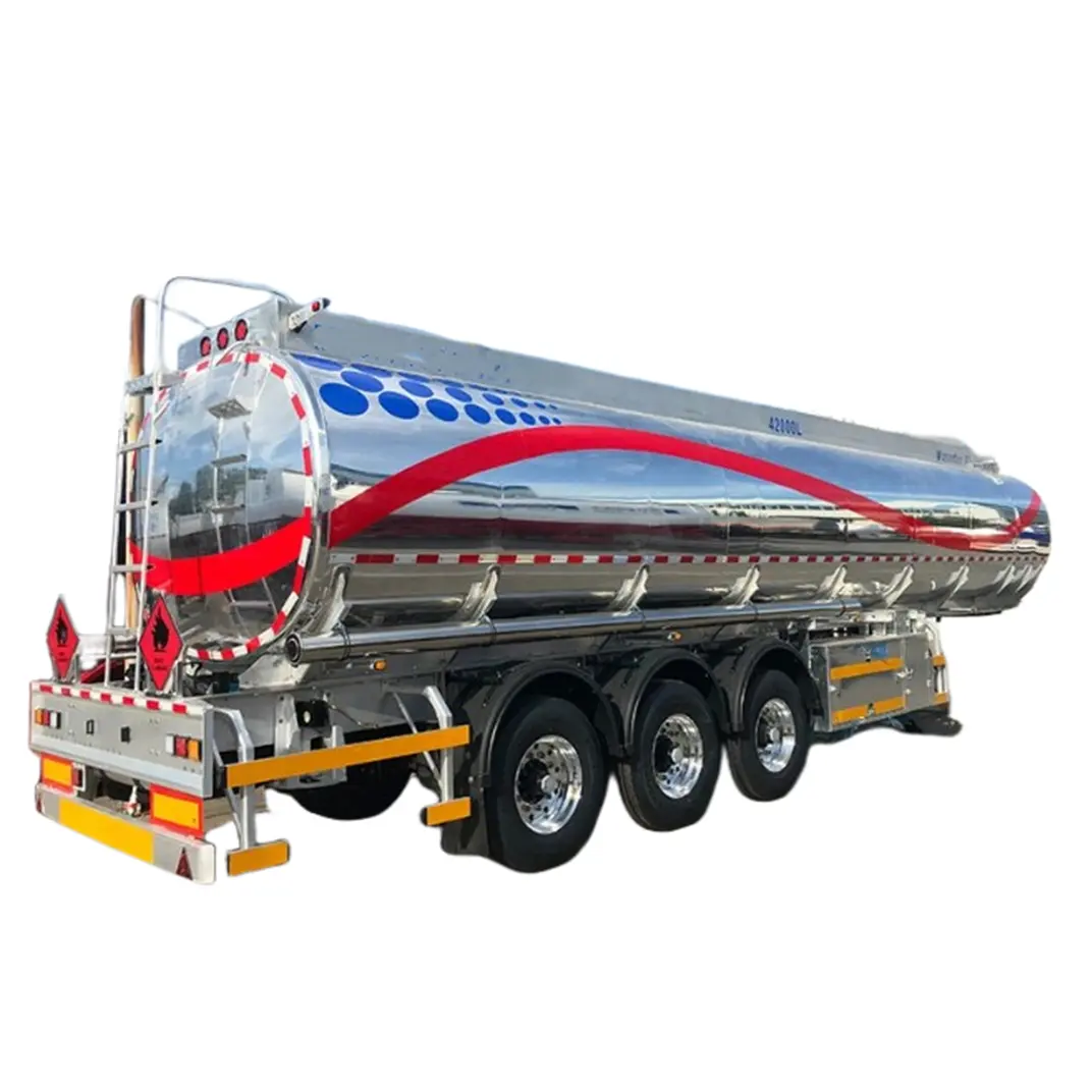 Зеркальный дизельный бензиновый топливный бак для перевозки пищевых масел, топливный танкер, полуприцеп из алюминиевого сплава, полуприцеп на заказ