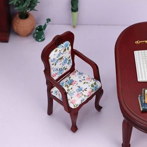 <span class=keywords><strong>Chaise</strong></span> de maison de poupée miniature 1:12, meubles ob11, confortable, velours, impression rouge, dossier haut, fauteuil <span class=keywords><strong>en</strong></span> <span class=keywords><strong>bois</strong></span> pour Banquet - Product Image 2