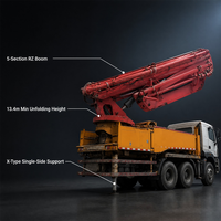Pompe à béton sur camion de 46 m avec flèche RZ à 5 sections, productivité de 170 m³/h, et étais de type X pour la construction urbaine en immeubles de grande hauteur