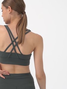 Soutien-gorge de <span class=keywords><strong>sport</strong></span> classique à haute intensité avec conception de dos croisé sexy sous-vêtements de yoga de fitness respirants pour la course à pied exercice de beauté nue - Product Image 5