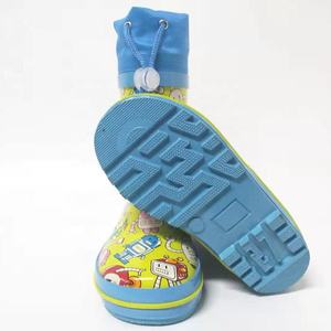 Bottes de pluie en caoutchouc intelligentes pour enfants avec col en nylon et doublure en polaire chaude - Product Image 2