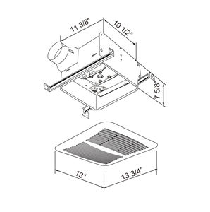 Hoge Prestaties 80cfm Uitlaat Badkamer Ventilator Plafond Ventilatie Ventilator Met Led Licht - Product Image 5