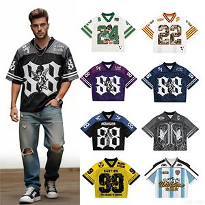 Kaos Street Style Boxy Fit Custom Print untuk Pria dan Wanita 100% Polyester Full Sublimation Lengan Reglan Jersey Sepak Bola Berbahan Mesh - Product Image 3