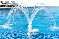 Robuste Kunststoff-Doppelkopf-Pool brunnen halterung für einfache Installation und Wasser anzeige