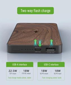 <span class=keywords><strong>Chargeur</strong></span> sans fil en bois 10000mah Power bank fabriqué en bois et en métal avec un design mince unique - Product Image 2