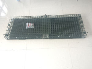 Resistente pieghevole cane lupo gabbia trappola di volpe trappola grande gabbia per cani per il controllo degli animali - Product Image 6