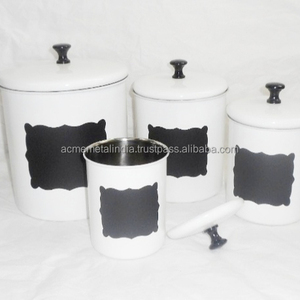 Vente en gros de récipients de stockage en acier inoxydable émaillé multicolore de la meilleure qualité pour la décoration de la cuisine à la maison et les boîtes de stockage des aliments - Product Image 1