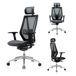 Bel desteği cadeira escritorio ile Modern tek parça yüksek file sırtlı ergonomik ofis koltuğu