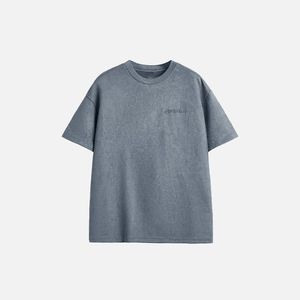 Camiseta Oversize Vintage Lavada con Tejido de Punto Grueso, Diseño de Logotipo Personalizado, Patrón Liso, Cuello Redondo, Estilo Casual - Product Image 5