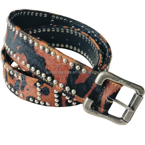Ingrosso fantasia in <span class=keywords><strong>pelle</strong></span> di cavallo con fibbia e borchie LOGO <span class=keywords><strong>marrone</strong></span> in vera <span class=keywords><strong>pelle</strong></span> cintura customizzata in metallo con borchie LOGO - Product Image 5