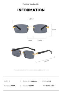 Novos Óculos de Sol da Moda sem Armação para Mulheres, Óculos com Lentes Transparentes de Corte Moderno para Homens, Óculos de Sol Casuais para Negócios e Viagens - Product Image 5