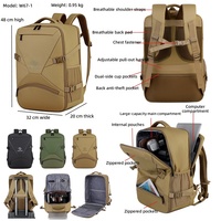Sac à dos respirant avec support dorsal rembourré, poche arrière antivol, tissu imperméable, grand espace de rangement pour les déplacements professionnels et les voyages