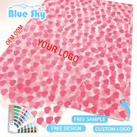 Logo personnalisé couleur rose 17g cadeau/vêtements/bouquet emballage de tissu avec papier autocollant boîte d'emballage cadeau papier de soie