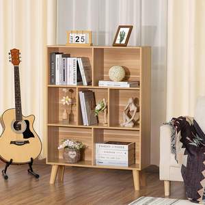 Modern <b>Kitchen</b> <b>Storage</b> Cabinet Wooden Wall Shelf with Chicken Wire Standing Type Multifunctional - Product Image 3