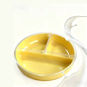 Ensemble de vaisselle pour enfants en silicone, nouveau matériau, assiettes divisées à ventouse, écologiques, sans BPA, assiettes en silicone pour bébé - Product Image 3