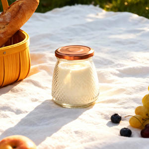 Pot en verre à large base pour yaourt et pudding, avec couvercle en métal, pour aliments faits <span class=keywords><strong>maison</strong></span>, 100 ml, 200 ml, 280 ml - Product Image 2