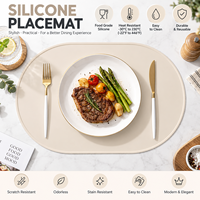 Set de table en silicone de qualité alimentaire, 3 mm d'épaisseur, résistant à la chaleur, imperméable, antidérapant, facile à nettoyer, pour salle à manger, cuisine, restaurant, enfants