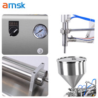Machine de Remplissage Automatique Pneumatique PLC à Buse Unique avec Convoyeur pour Huile, Beurre de Cacahuète, Cosmétiques, Sauce au Fromage, Yogourt et Pâtes de 100 à 1000 ml