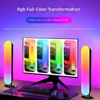 Lot de 2 lampes de jeu intelligentes RGB, contrôle vocal par application, 16 millions de couleurs, synchronisation musicale LED, lumière d'ambiance sur pied à intensité variable