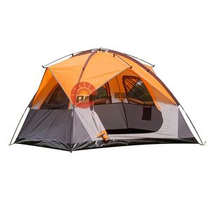 Tente de <span class=keywords><strong>camping</strong></span> extérieure à une chambre, <span class=keywords><strong>double</strong></span> couche, deux portes, deux fenêtres, quatre saisons, avec fibre de verre Oxford, pour 3-4 personnes - Product Image 1