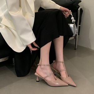 Sandales habillées élégantes à talons hauts nude à bout pointu pour femme, style féerique, collection été 2026 - Product Image 1