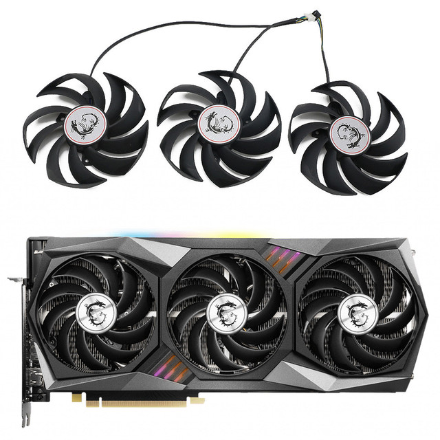 PLD09210S12HH DC12V 0.40A 4Pin for MSI GeForce RTX3080 3080Ti RTX3060 3060 Ti RTX 3070 3080 3090 GAMING X TRIO Replacement Fan