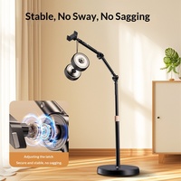 Support de téléphone et tablette multifonctionnel flexible en alliage d'aluminium à rotation 360 degrés pour diffusion en direct, maquillage, cuisine, en ligne