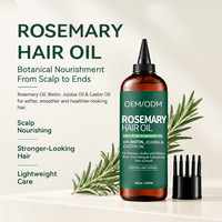 Huile capillaire à la rosemaine pour la croissance des cheveux avec extrait de ricin, jojoba et oignon – Huile botanique pour des cheveux plus épais et plus longs – Traitement capillaire pour femmes