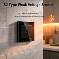 Prise murale UBARO 82*82mm type RJ45, panneau en verre trempé, cadre métallique, IP20, double prise Internet basse tension